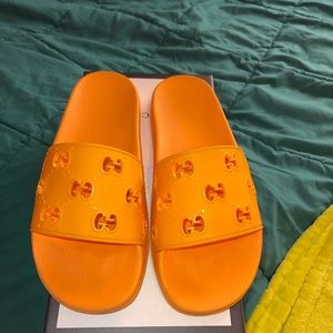 Orange Gucci Slides